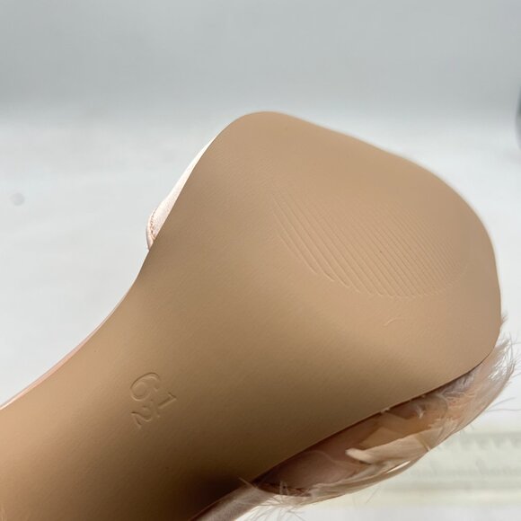 FSJ Blush Pink Peep Toe Feathered Heels- STUNNING!! - Picture 6 of 7